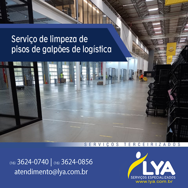 Limpeza de pisos de galpões de logística