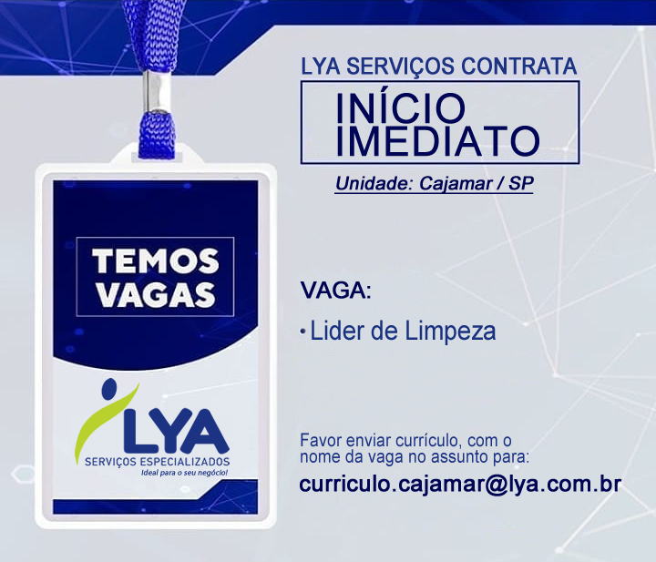 Contrata para início imediato (UNIDADE CAJAMAR / SP)