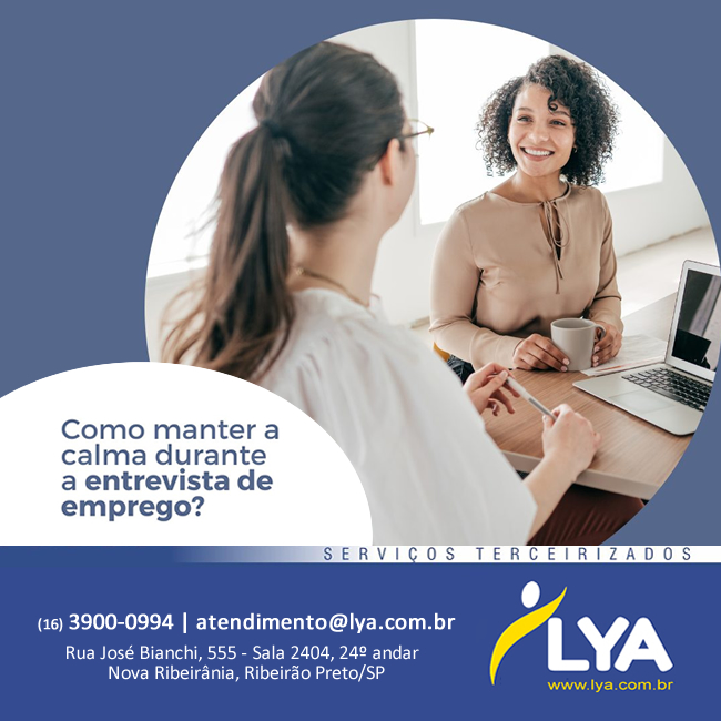 DICAS PARA MANTER A CALMA DURANTE UMA ENTREVISTA DE EMPREGO