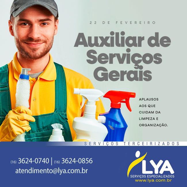 22 DE FEVEREIRO | DIA DO AUXILIAR DE SERVIÇOS GERAIS